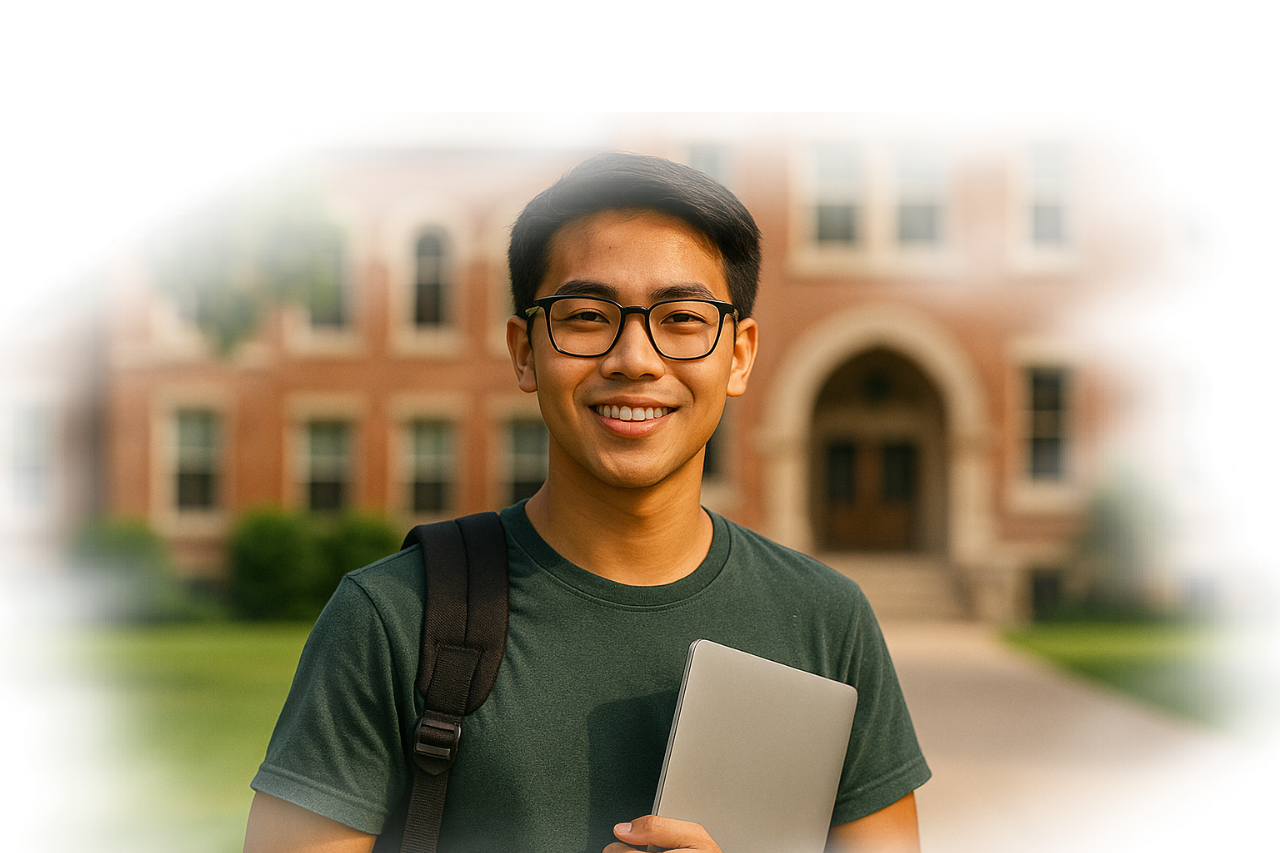 Estudante explorando IA